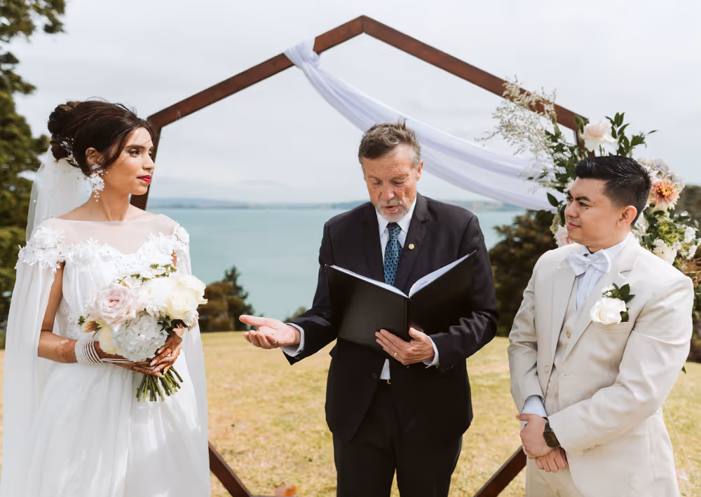 A couple who had their intimate wedding celebration at Omana