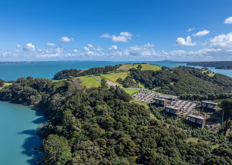 Omana villas drone view, with stunning nature and ocean