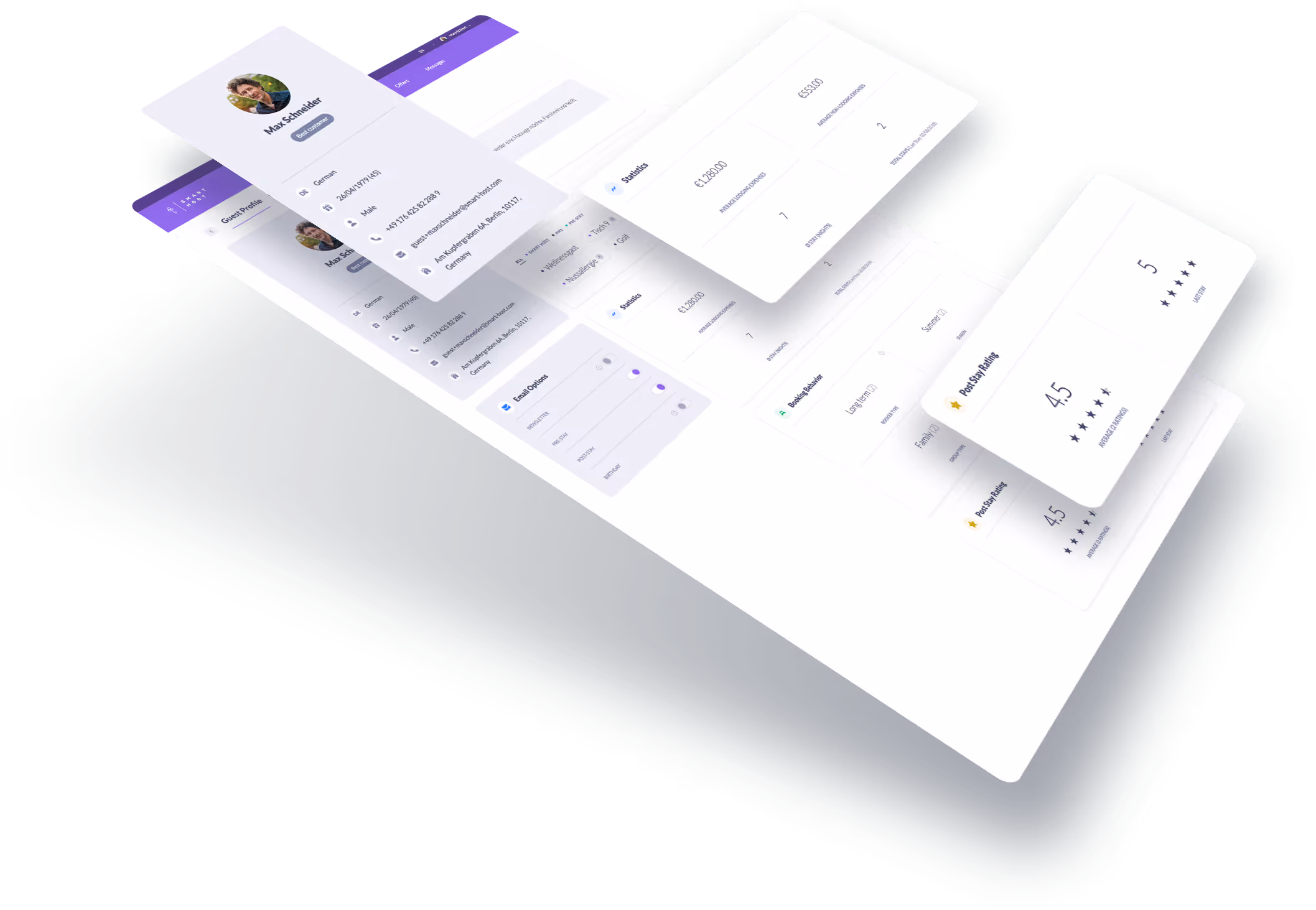 Smart Host CRM Produktvorschau Gastprofile