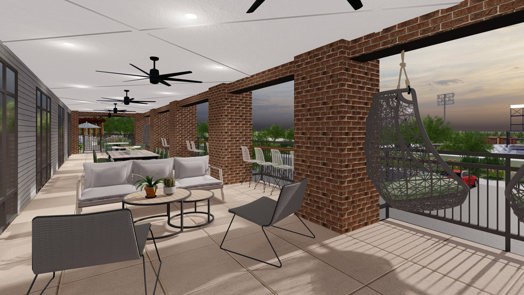 Outdoor lounge at The Easley