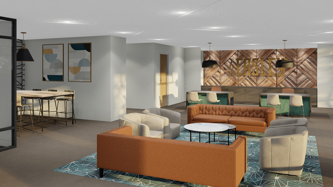 Leasing lounge at The Easley