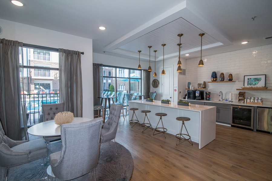Clubhouse kitchen at Mayfaire Flats