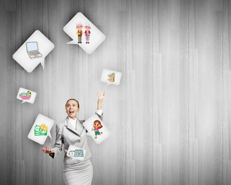 women balancing multiple responsibilities 