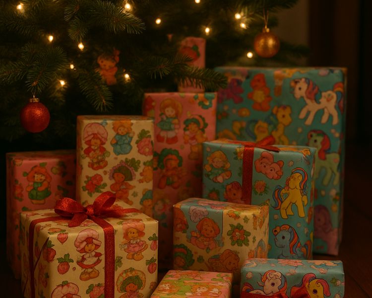 1980's gifts under the Christmas Tree