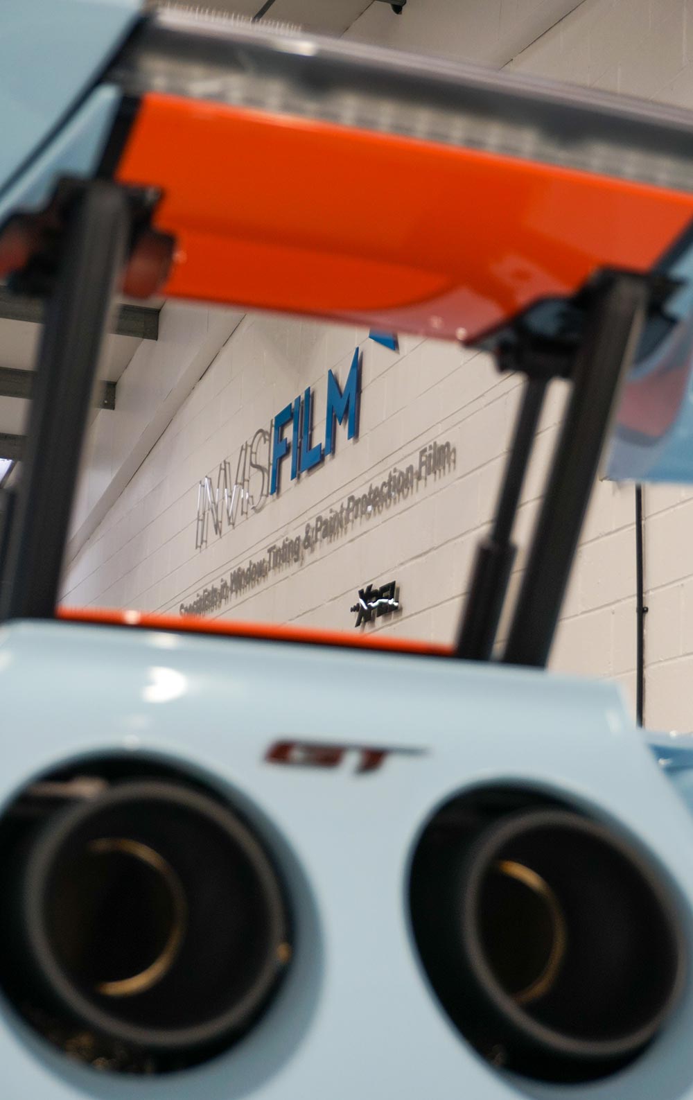 The rear of a GT in the Invisifilm workshop