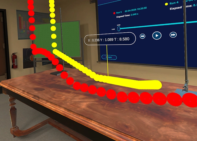 Two girls wearing VR headsets