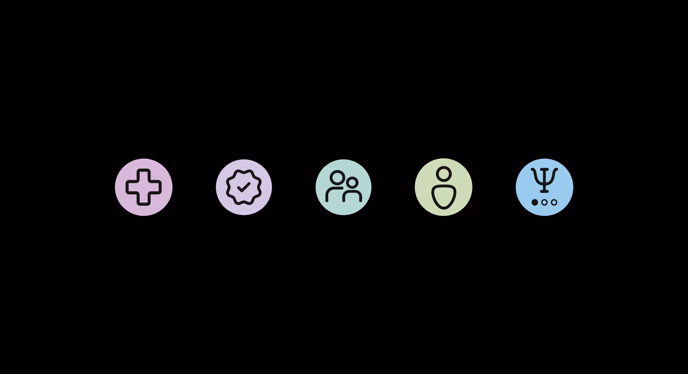 Collection of coloured icons.