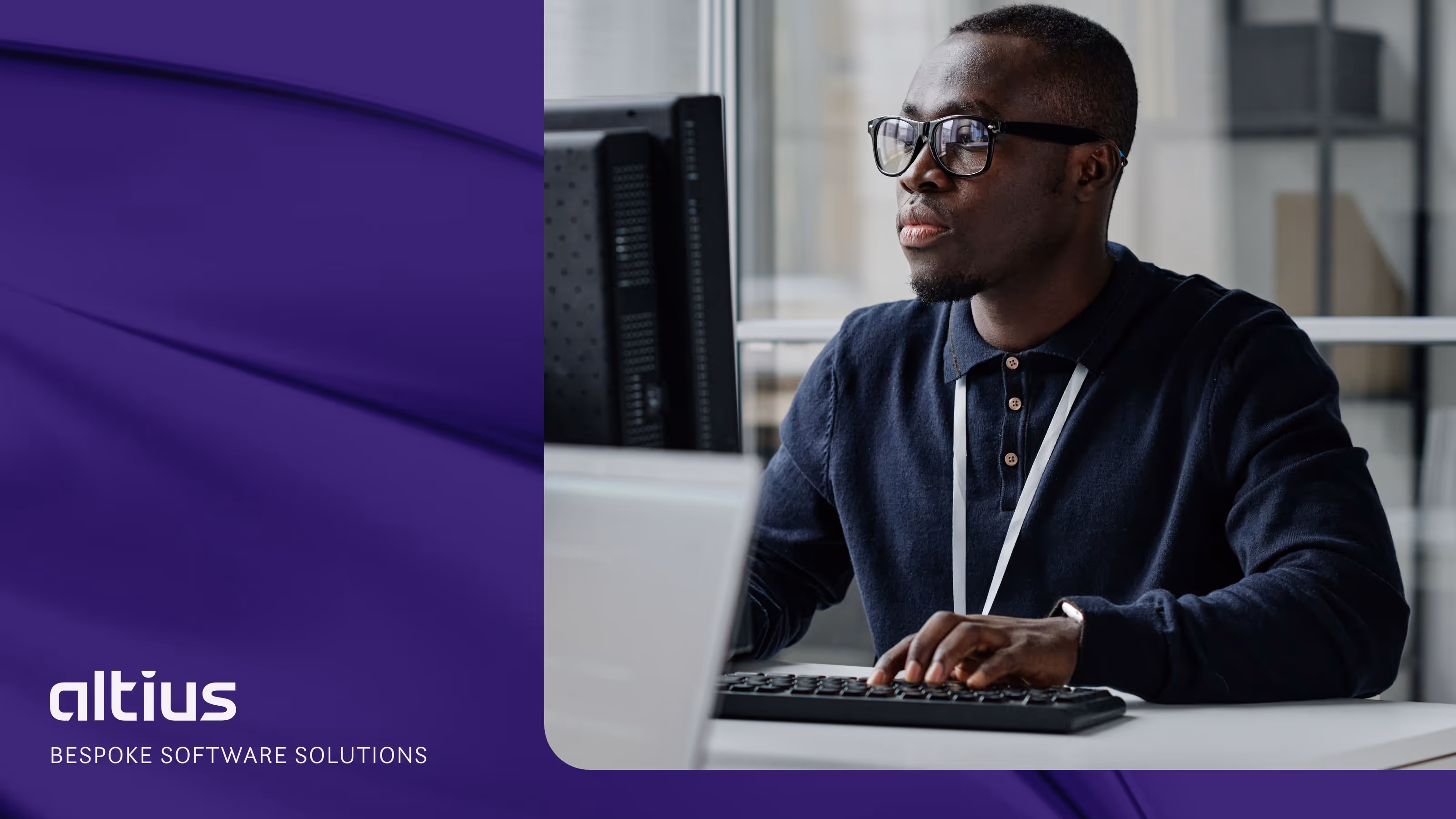 Man Working On Computer