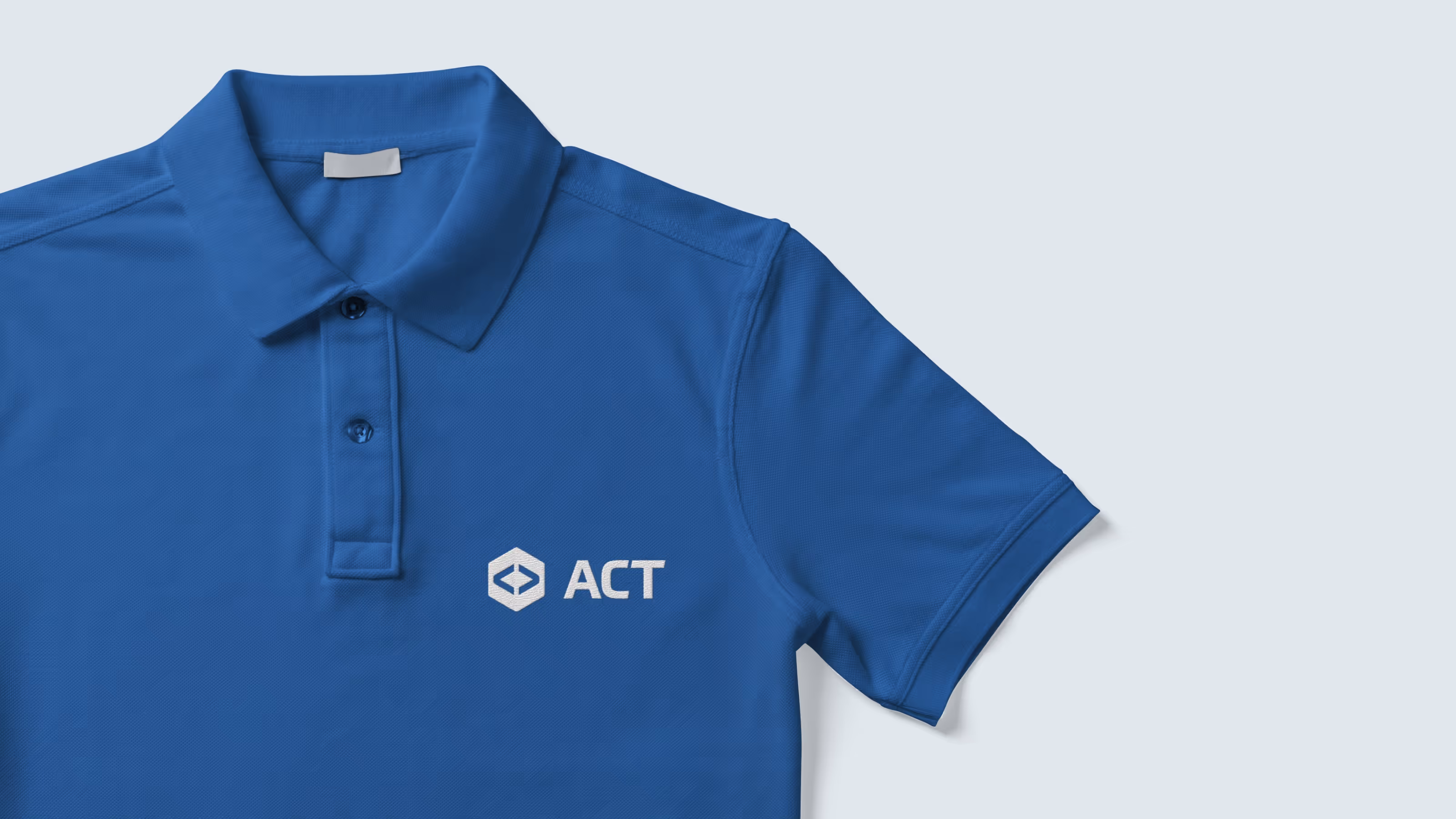 Blue Polo Shirt With Act Logo