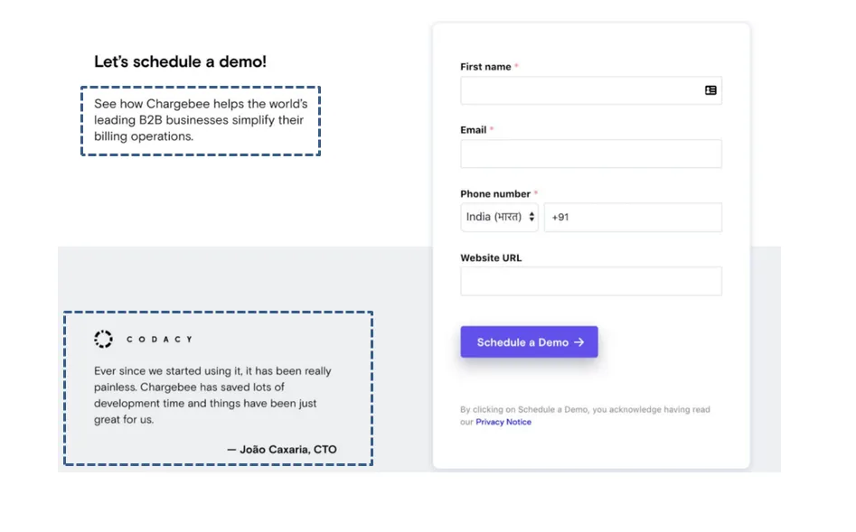 Chargebee personalizes website with Customfit Editor