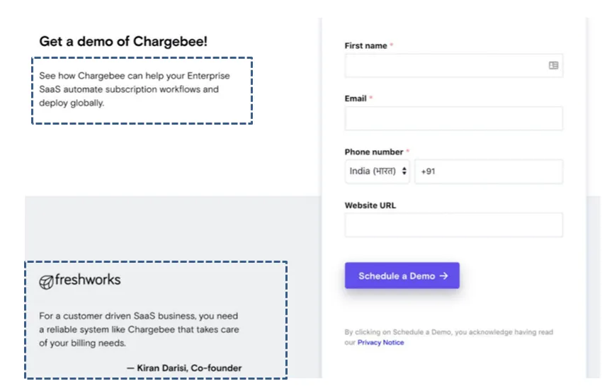 Chargebee personalizes website with Customfit Editor