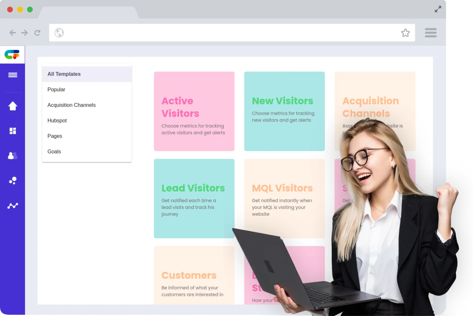Smart website alerts and reports for marketers