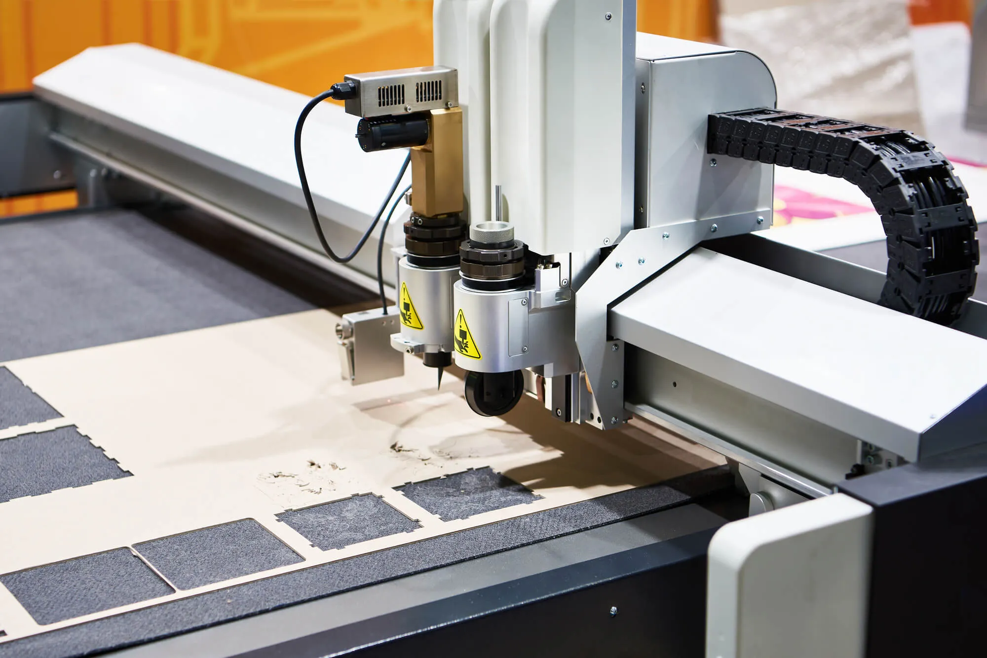 Laser marking machine marking a plate