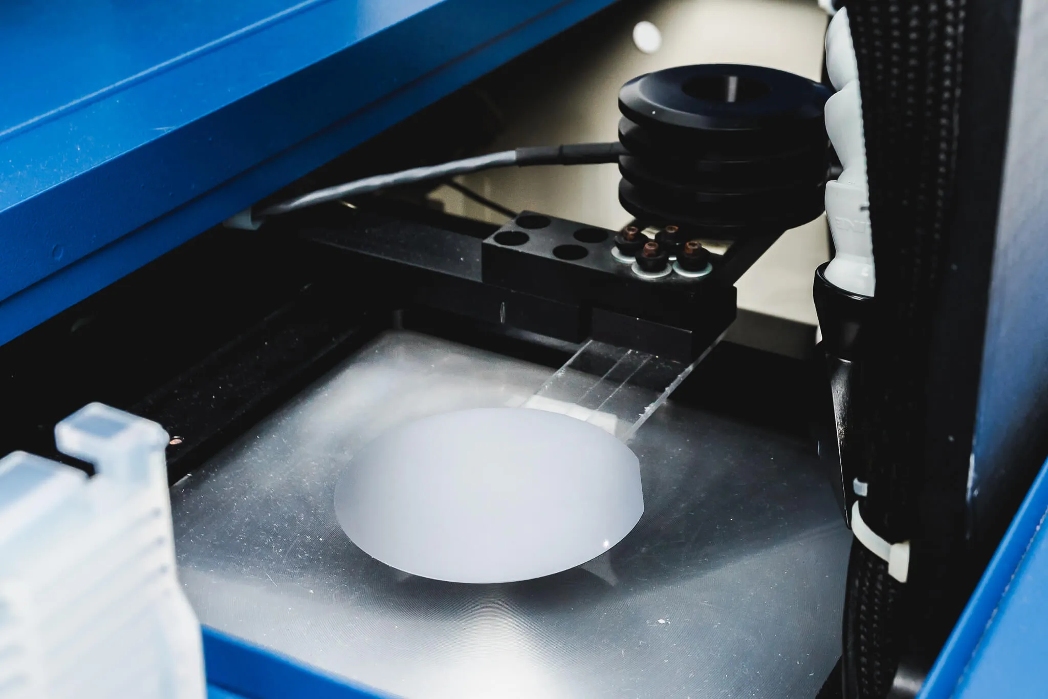 A Silicon Wafer Undergoing Laser Marking