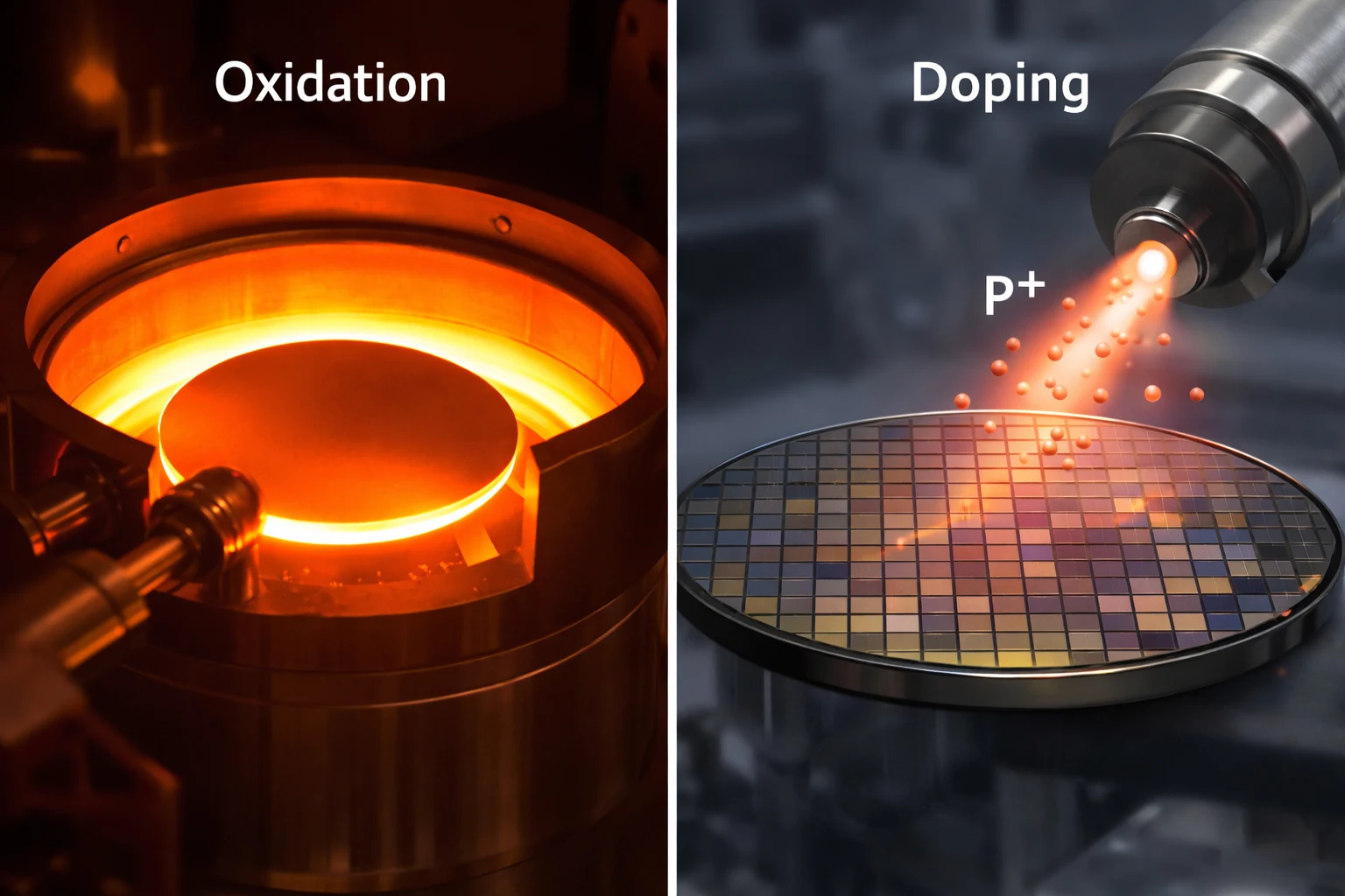 silicon wafer processing- oxidation and doping