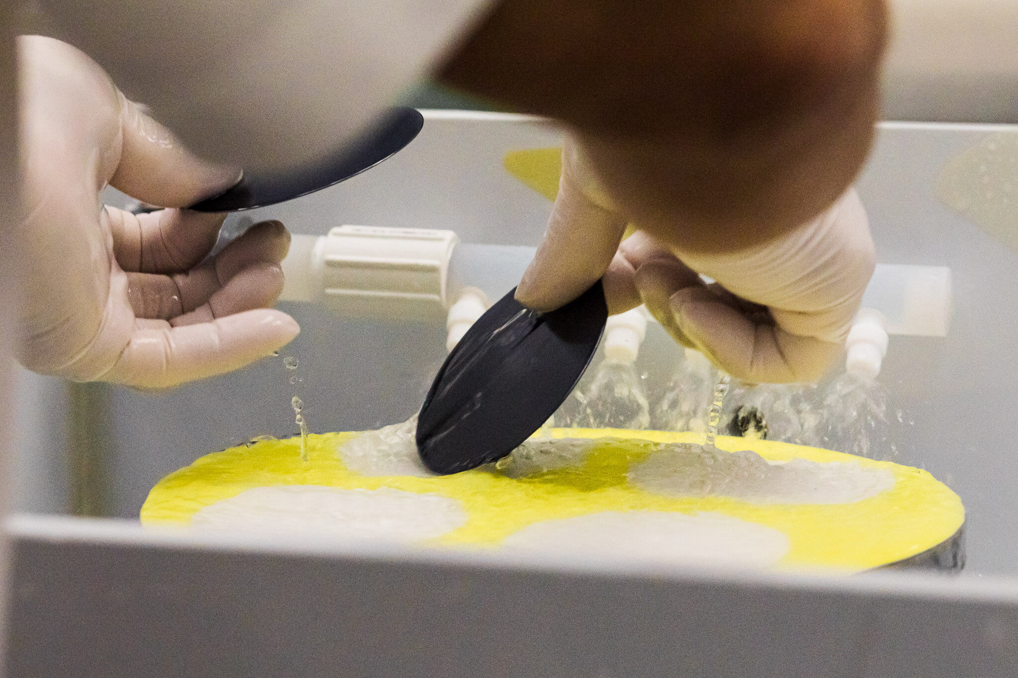 polishing wafers after laser marking