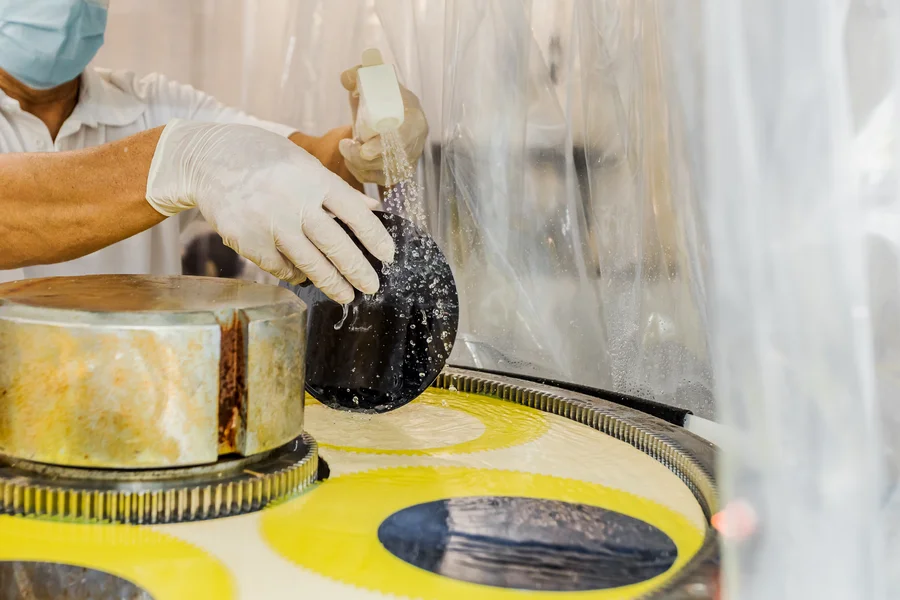 double side polish wafer rinsing semiconductor wafer during polishing