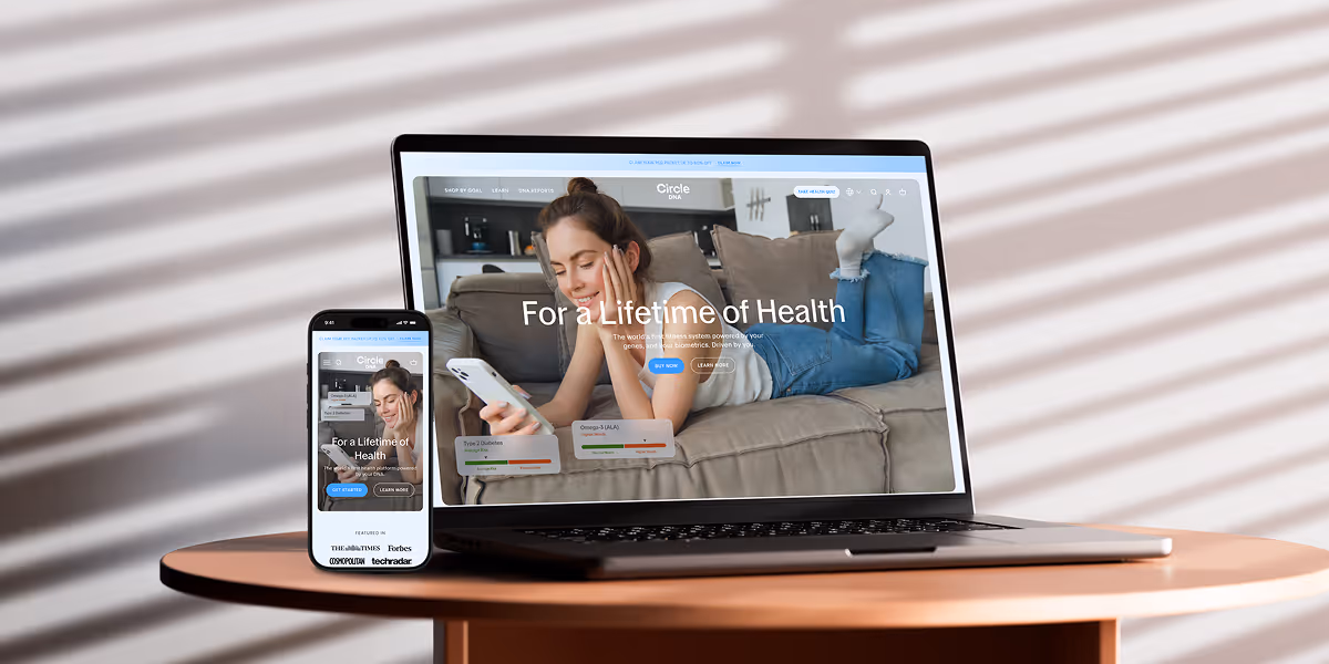 Circle DNA Website Mockup for Mobile and Desktop
