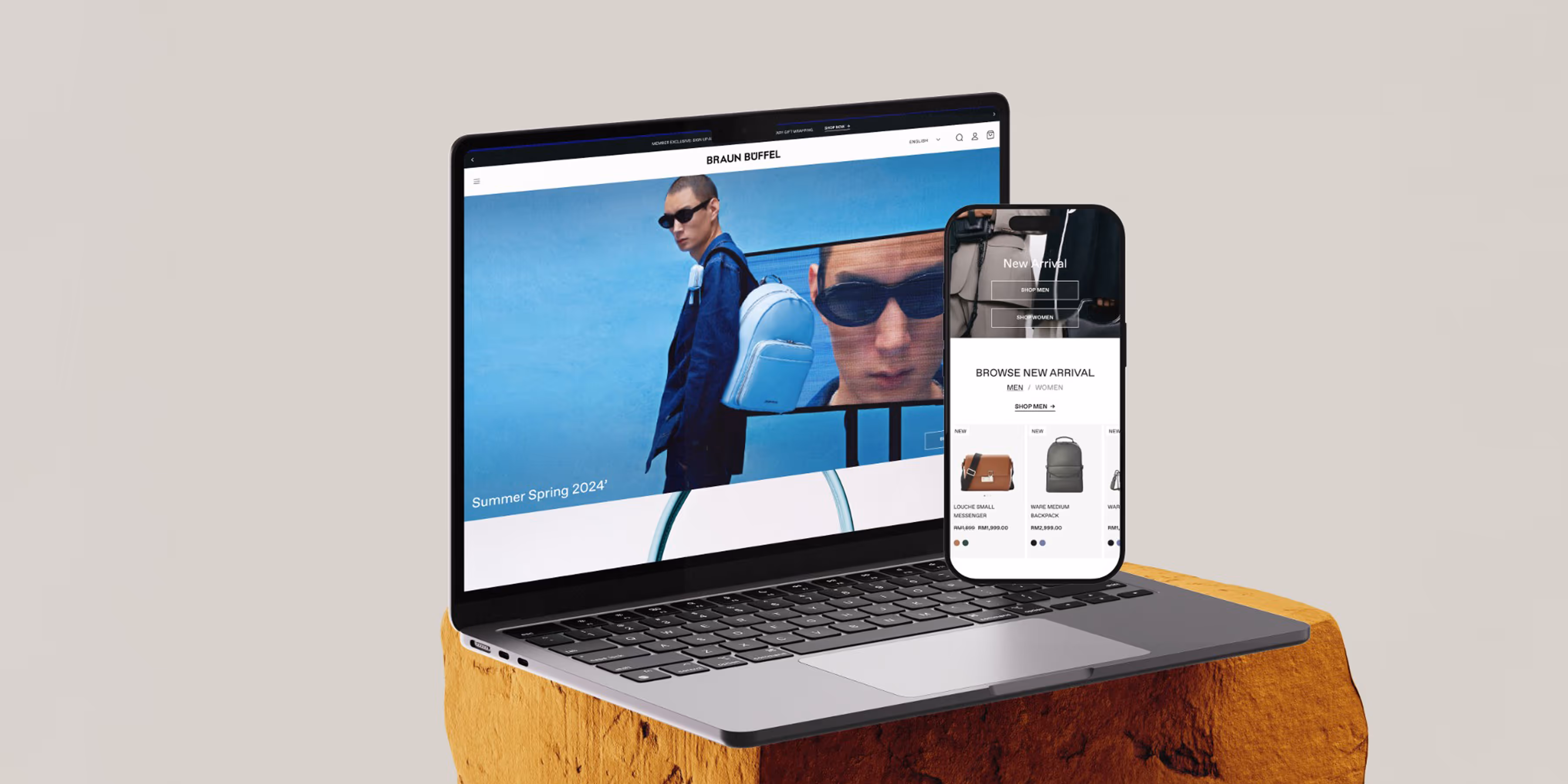 Braun Buffel Website Development Mockup for Mobile and Desktop