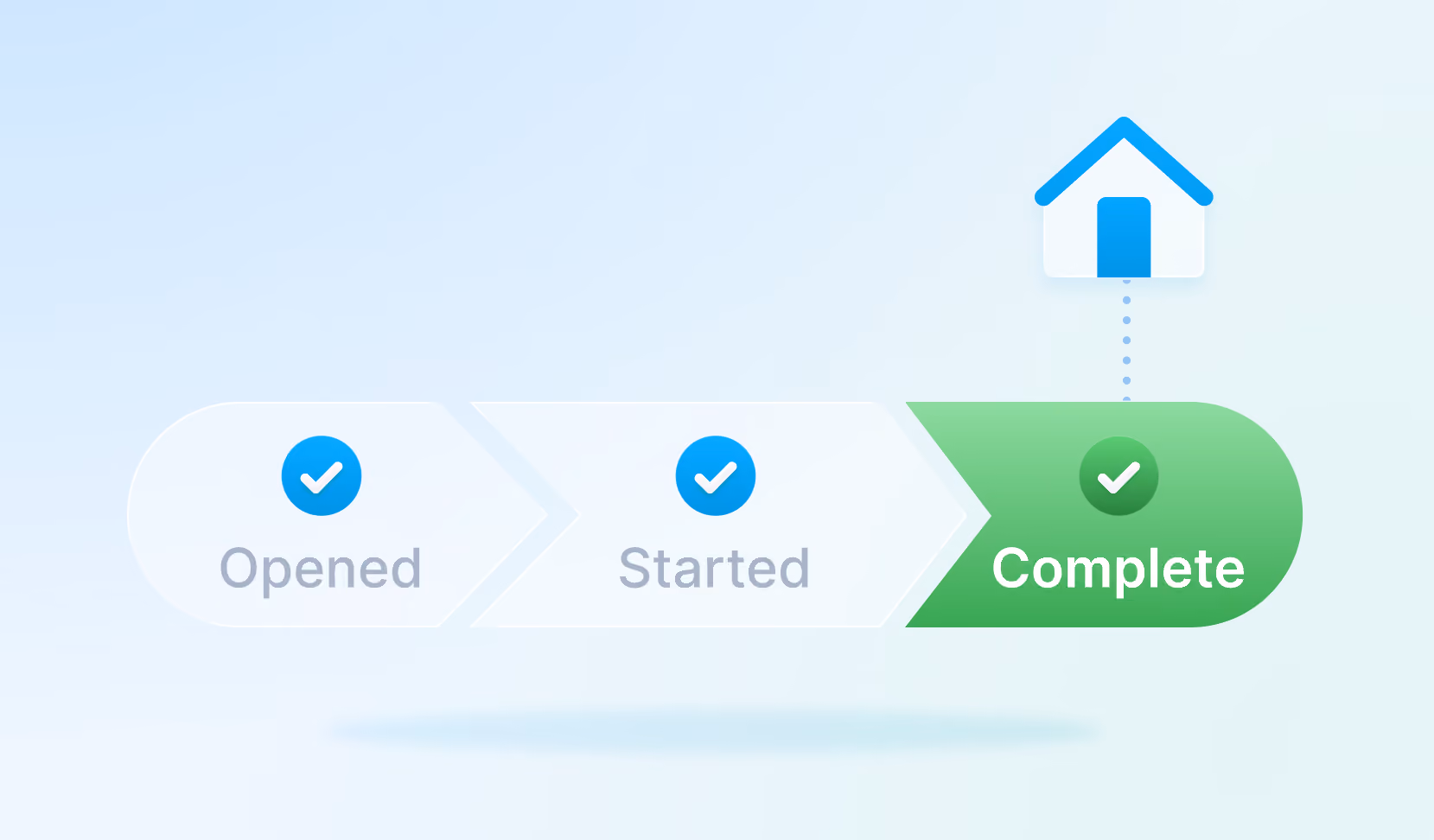 Three stacked green server icons are evenly spaced and connected by a horizontal line, each with a checkmark symbol below, representing verified or secure data storage.