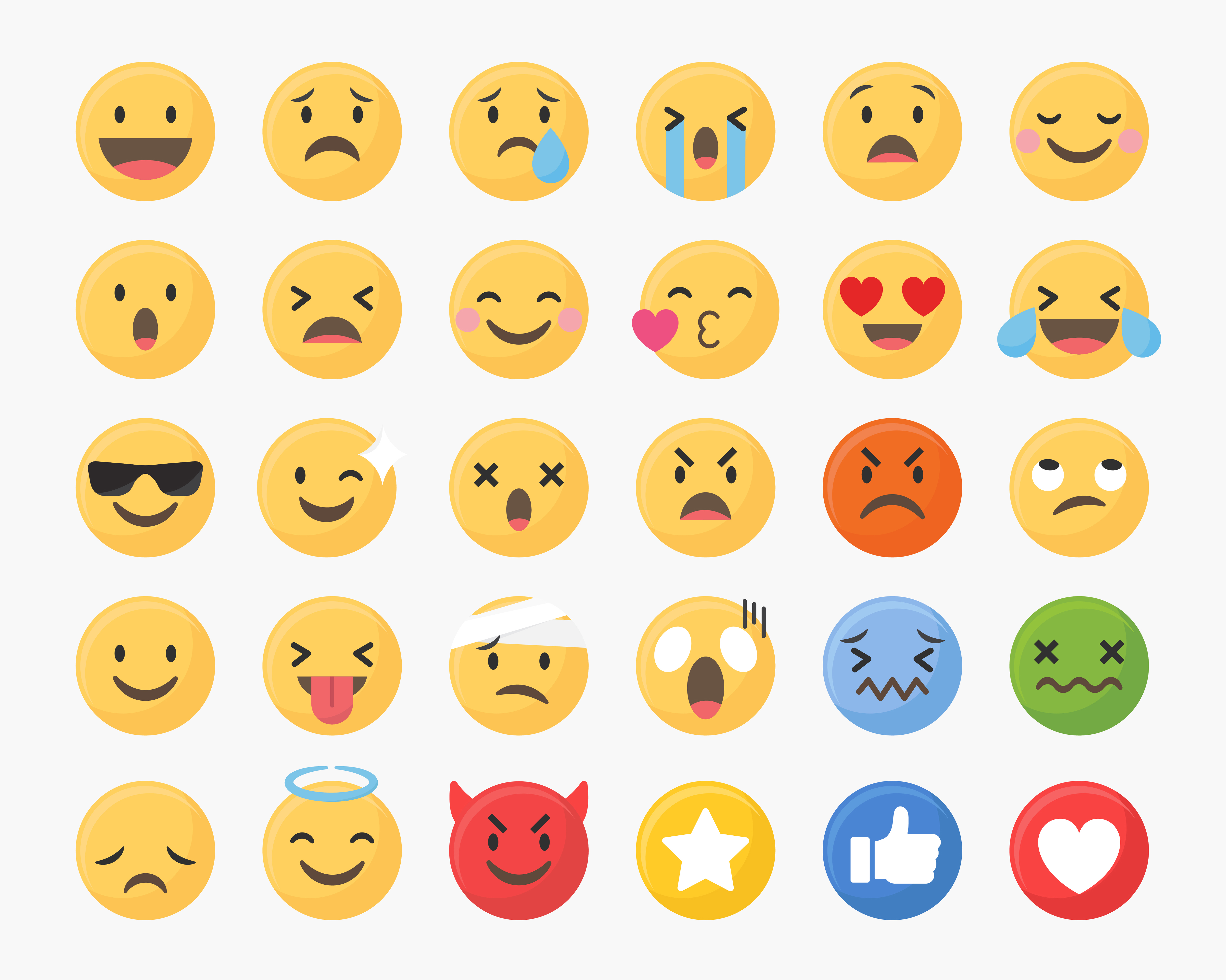Images of different emojis.