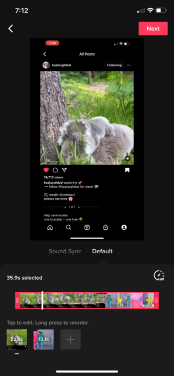 You can add sounds or music in the sound sync tab or use the default audio from the video.