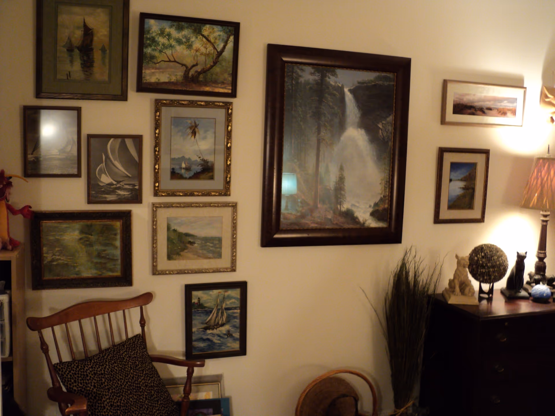 Picture frames on a wall in a Chicagoland home