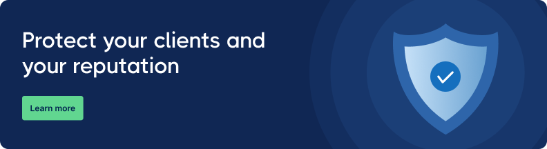 CertifID fraud protection banner with shield icon promoting client and reputation security services.
