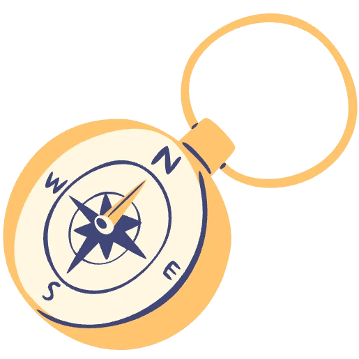 a compass graphic