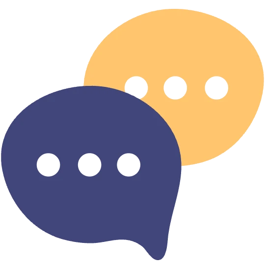 two bubble icons 