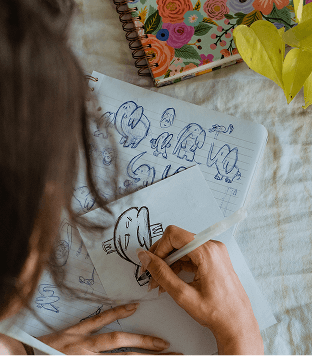 woman drawing