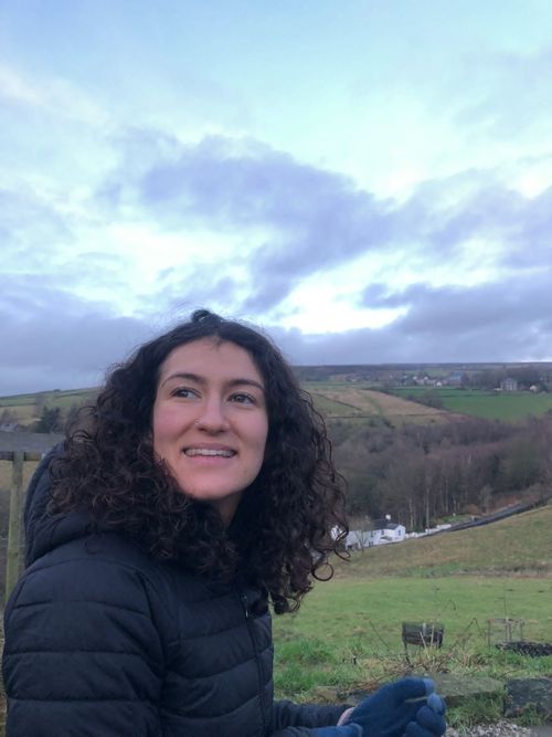 Student showing the Project Facilitator their Story Map