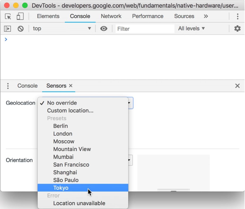 Geolocation in Chrome