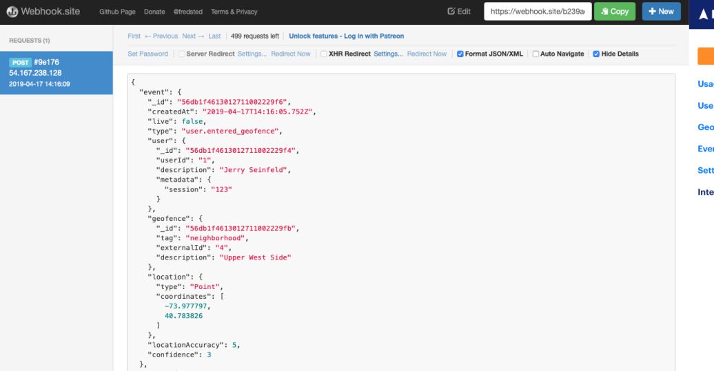 Webhooks testing