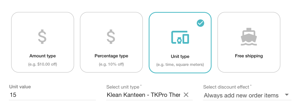 Creating a unit discount