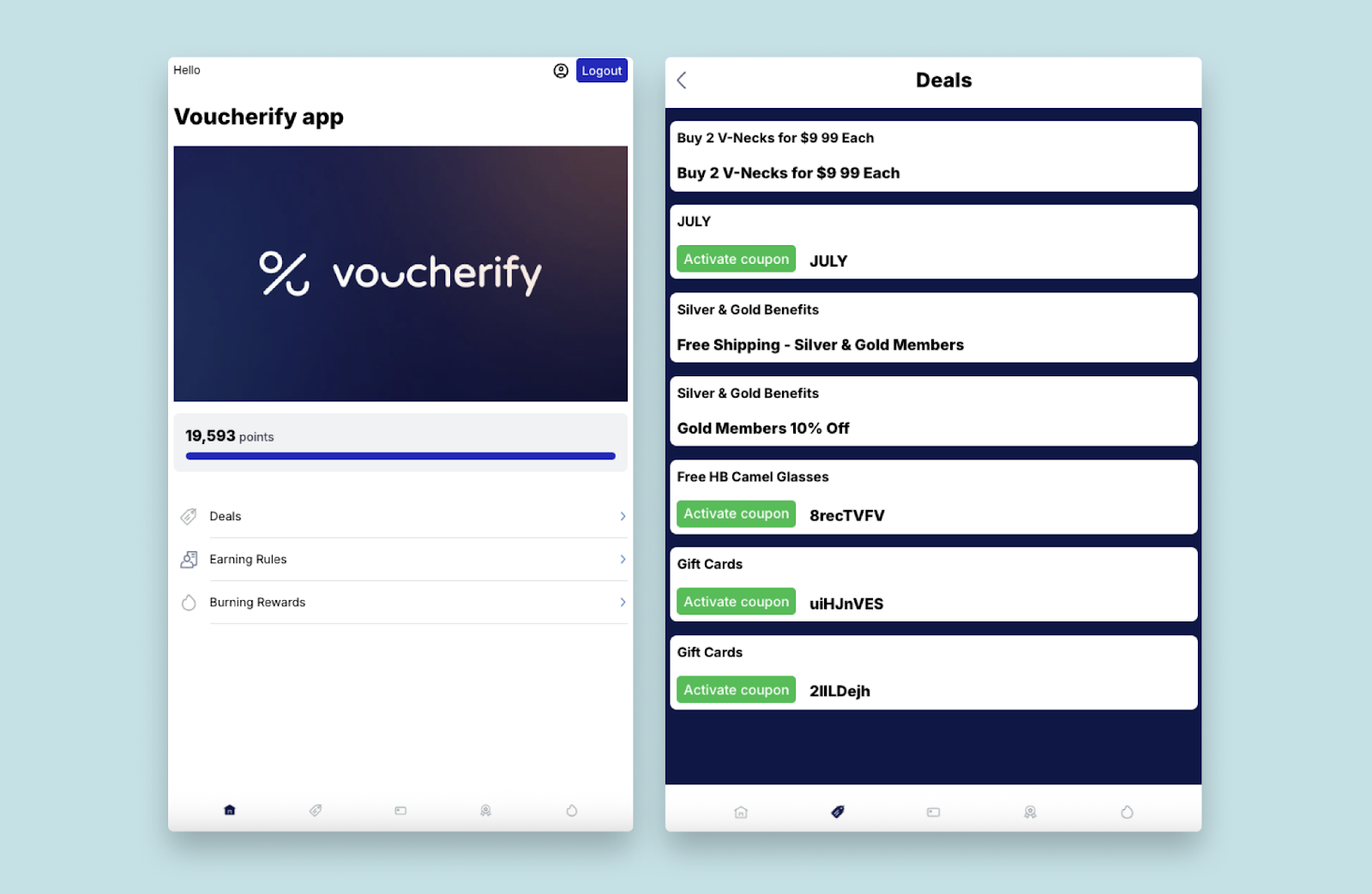 Example of customer loyalty wallet