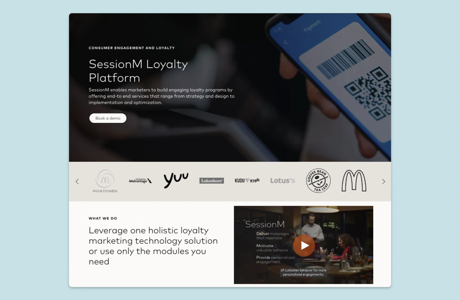 SessionM loyalty home screen
