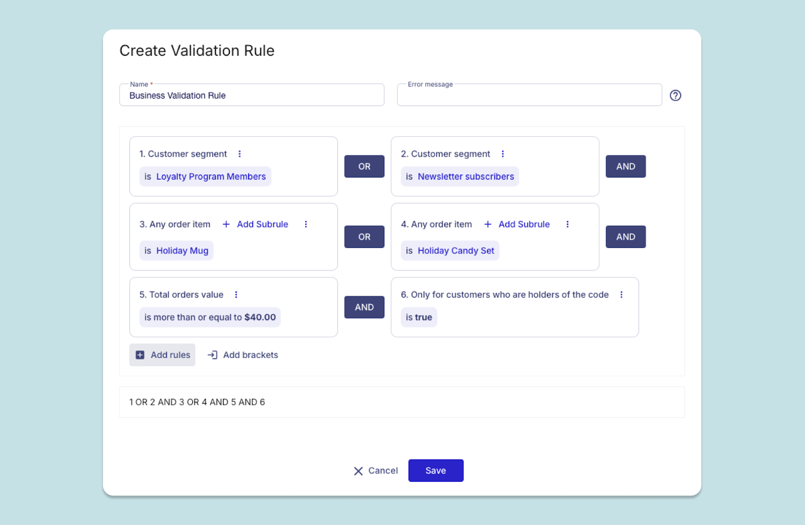 Rule Engine example