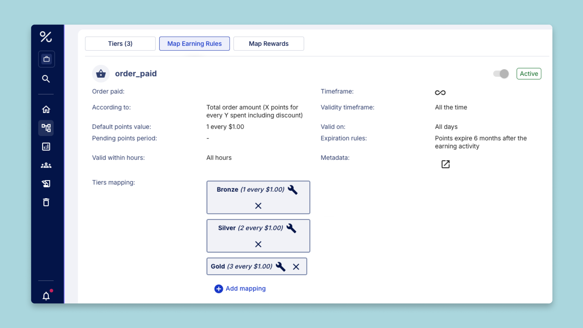 Launch loyalty programs with tiers, point multipliers, personalized earn rules, auto-applied discounts, time-based challenges, and flash promotions – all fully customizable.