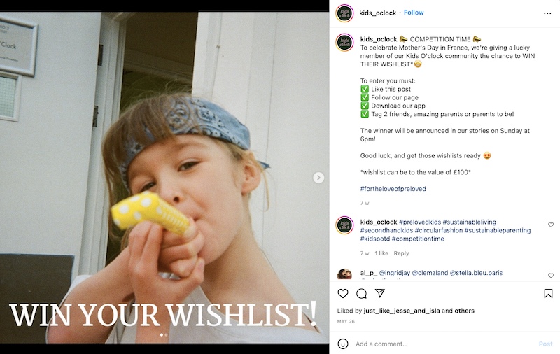 Kids o'clock giveaway