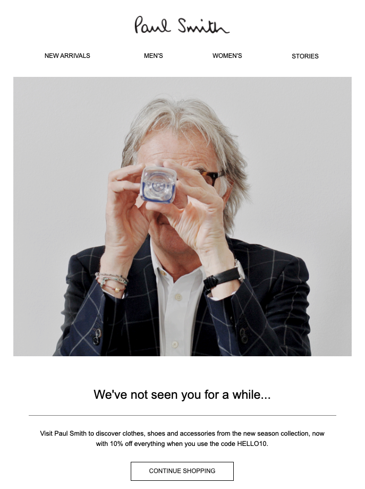 Paul Smith reenagement email copy