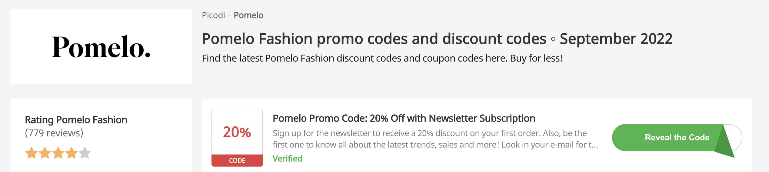 Example of a coupon aggregate website