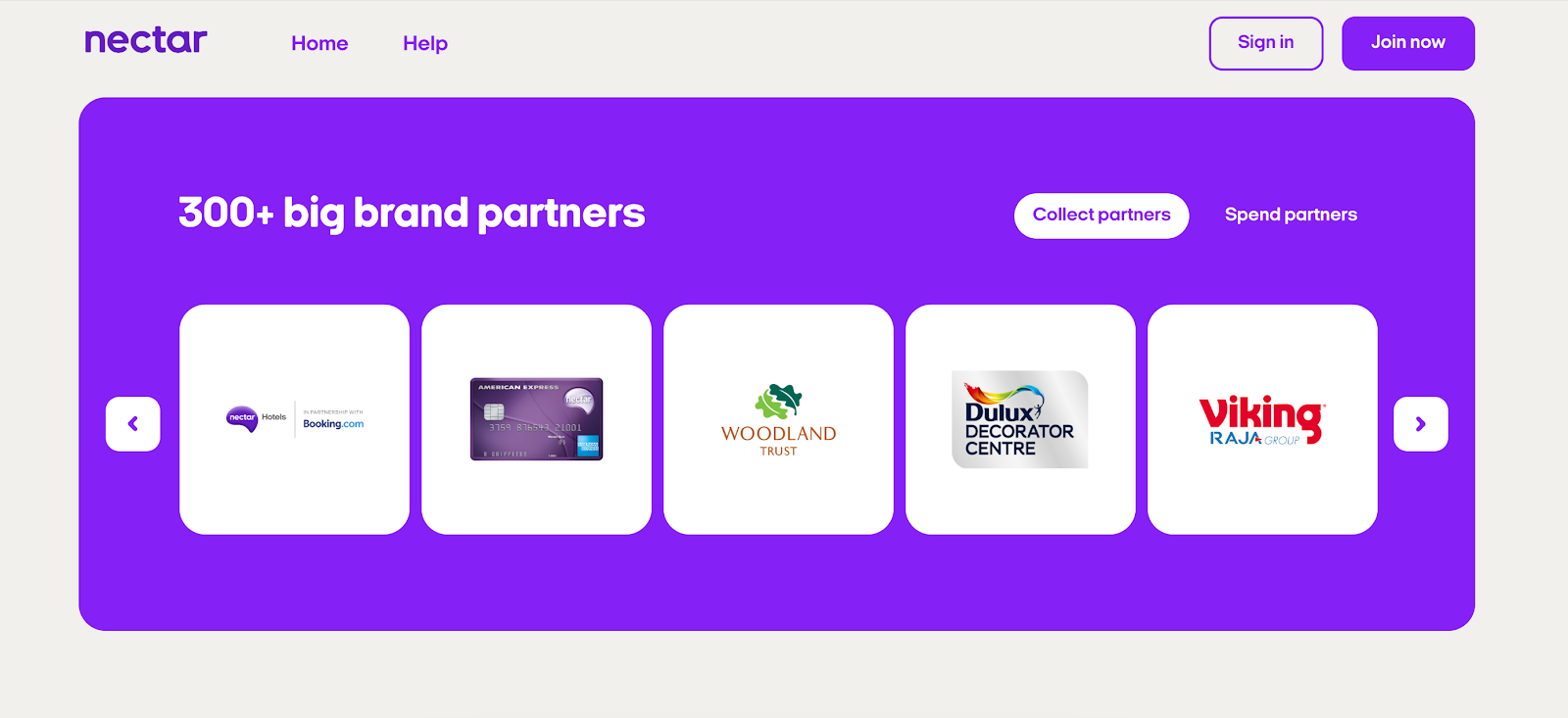 Nectar: one of customer loyalty programs which connects financial services