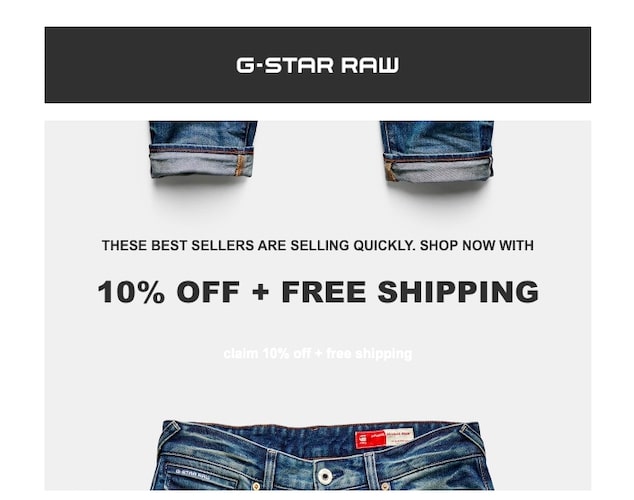 G-STAR RAW - 10 % discount and free shipping