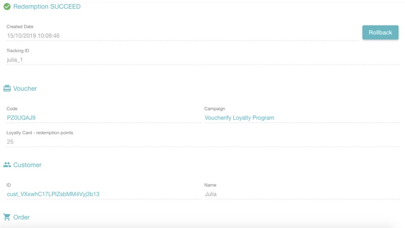 Redemption logs overview