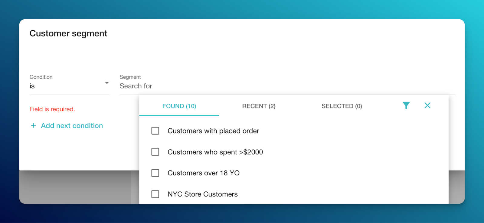 Voucherify's Dashboard: Customer Segment Personalization