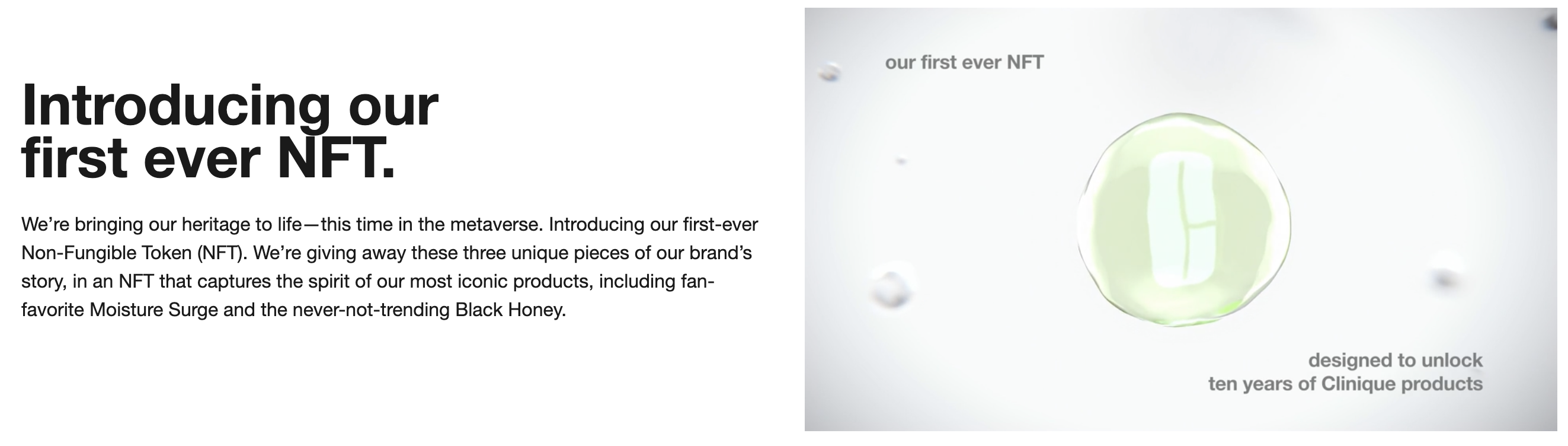 Clinique: Introducing NFTs