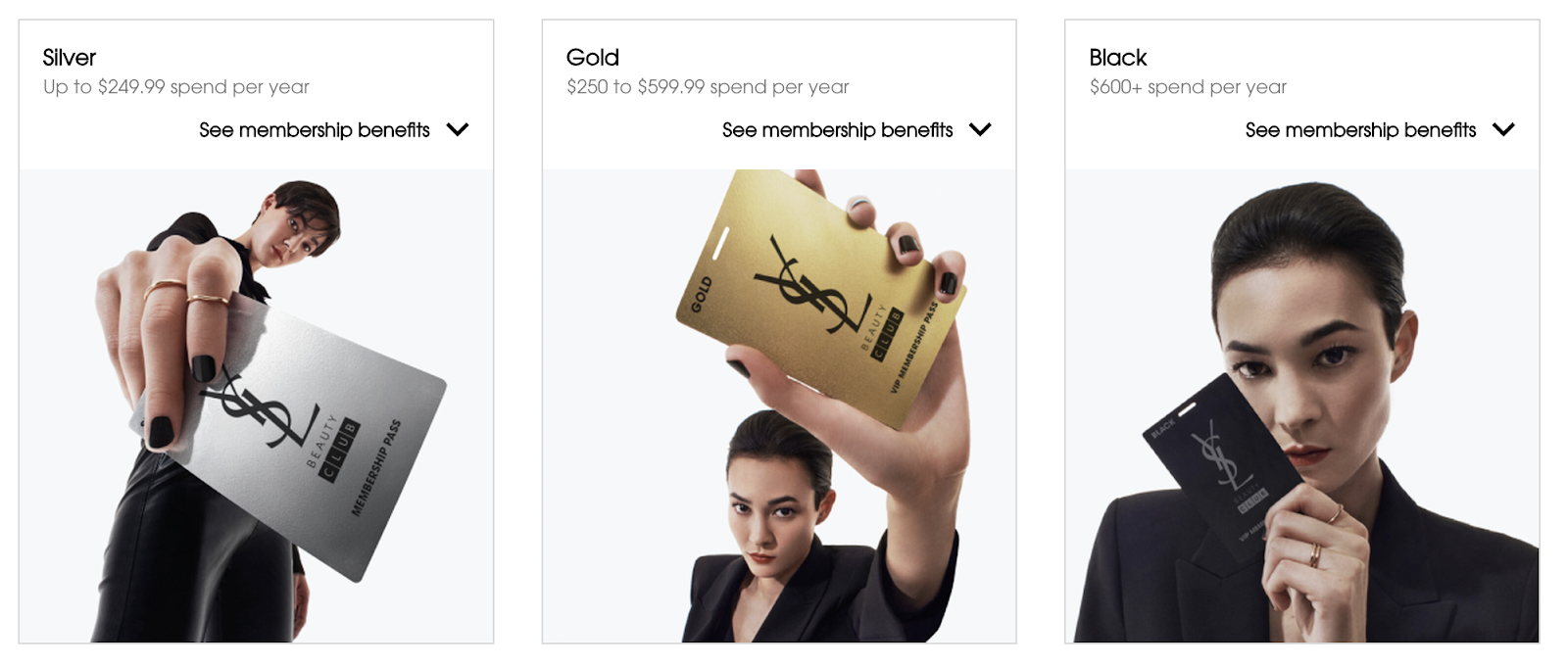 Yves Saint Laurent: Tiered Member Rewards YSL Beauty Club