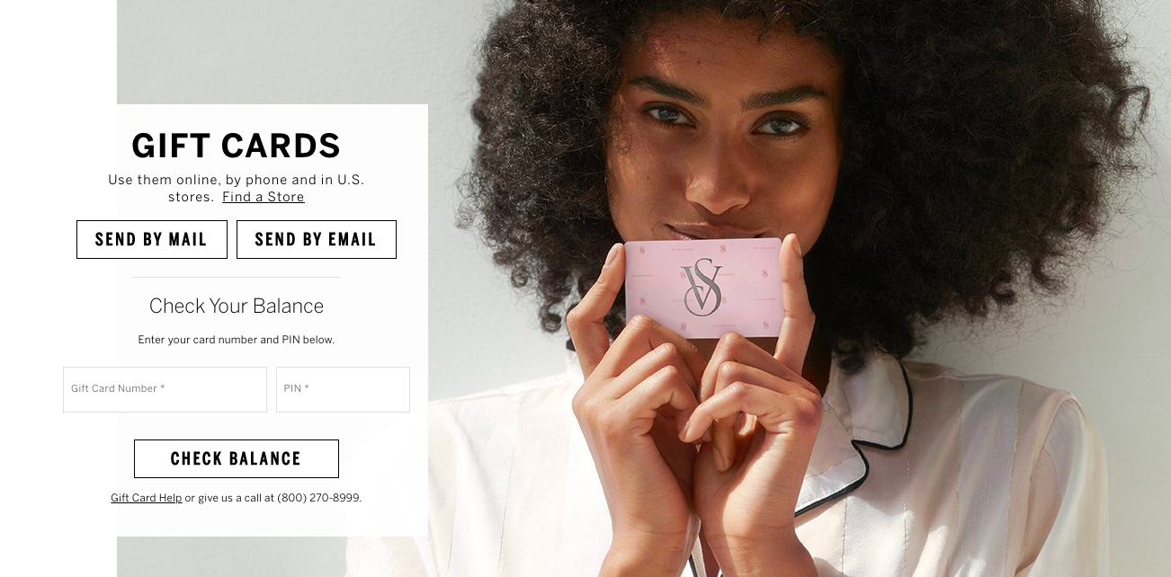 Victoria's Secret choice of card format