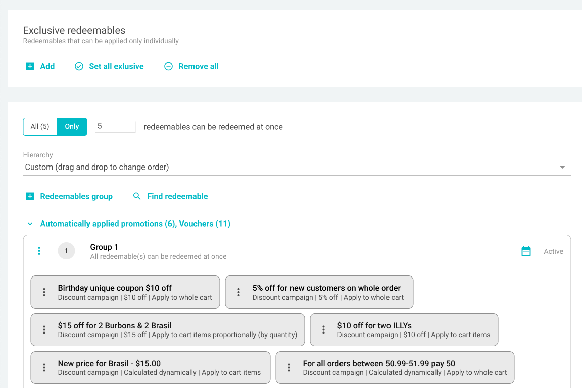 Stacking feature in Voucherify
